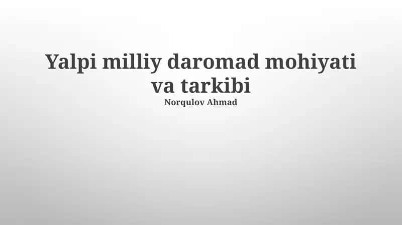 Yalpi Milliy Daromadning Afzalliklari va Kamchiliklari 1