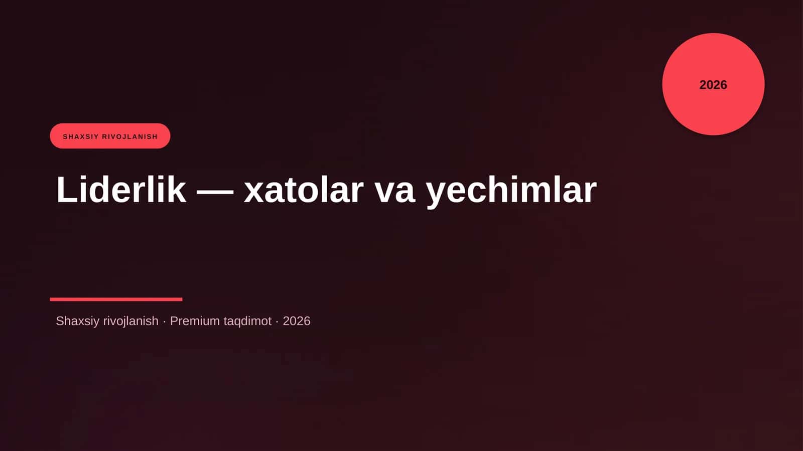 Liderlik — xatolar va yechimlar 1