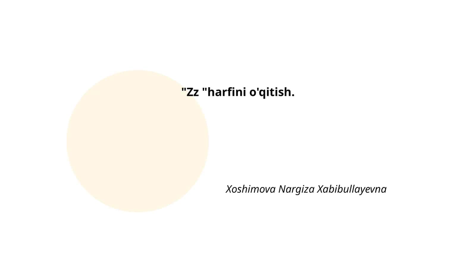 Zz harfini o'qitish 1