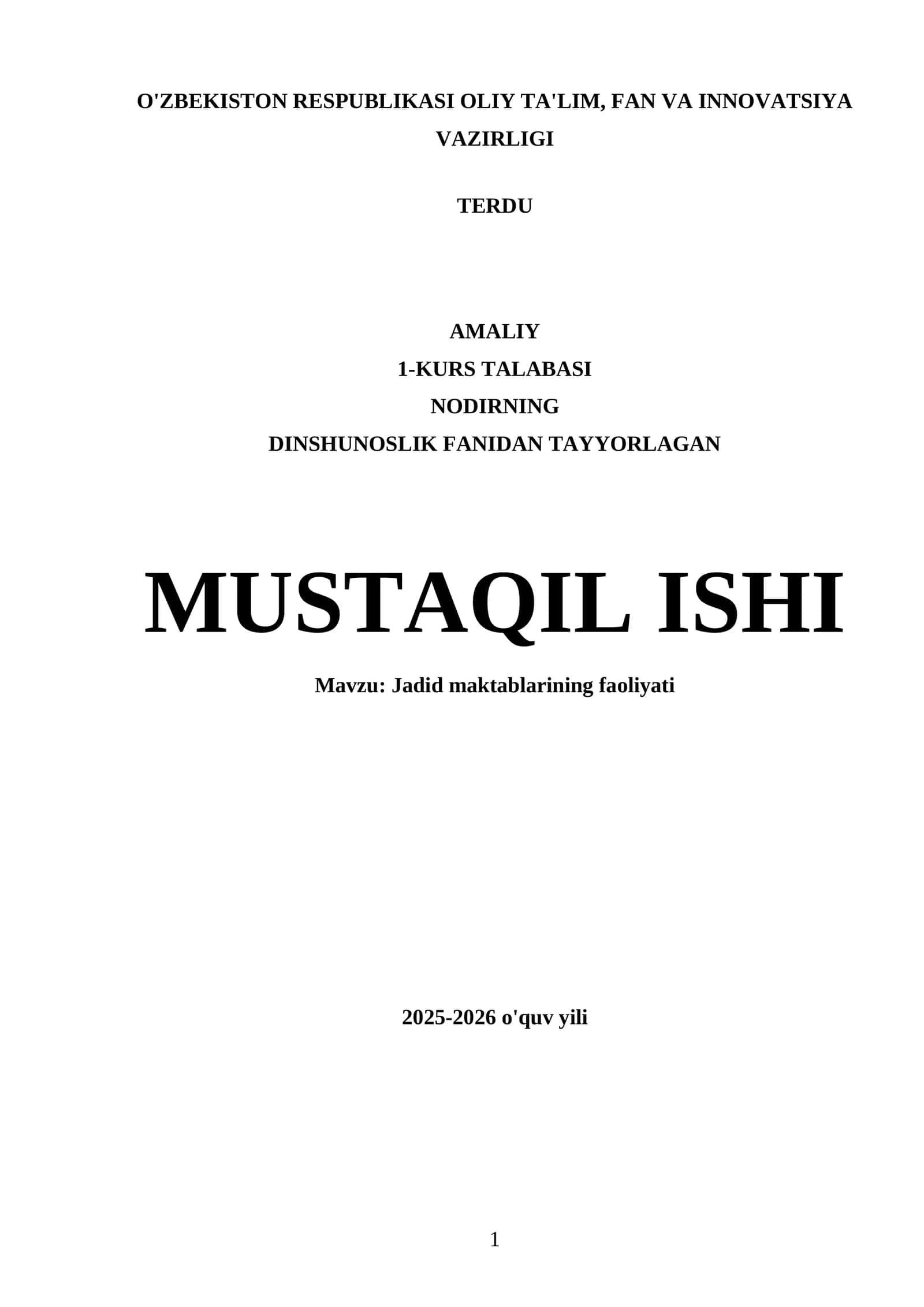 Jadid maktablarining faoliyati 1