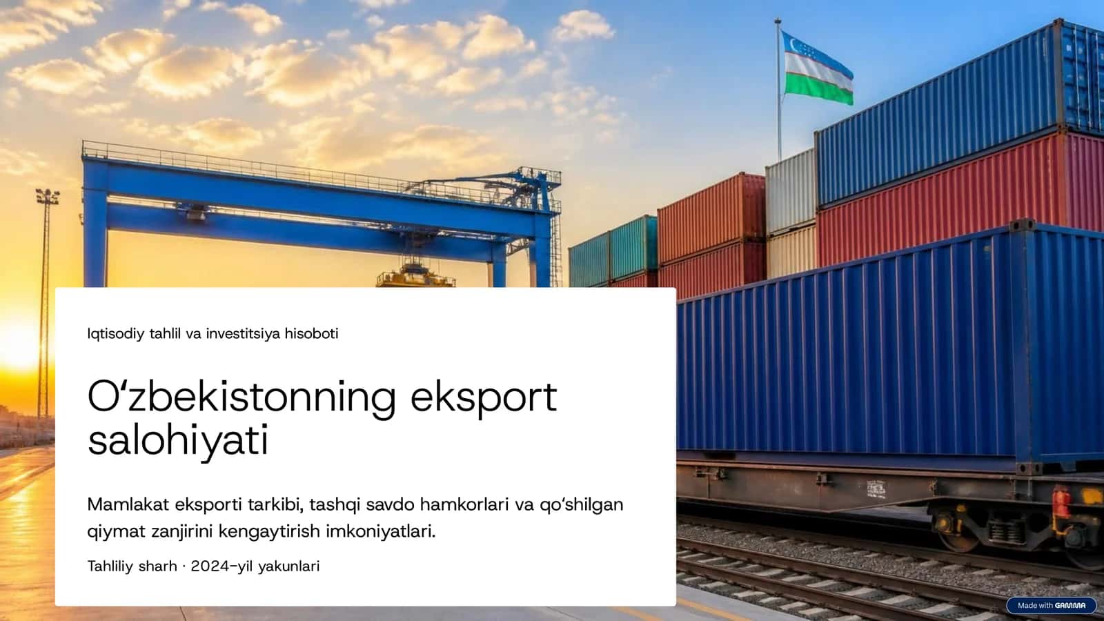 Iqtisodiy tahlil va investitsiya hisoboti 1