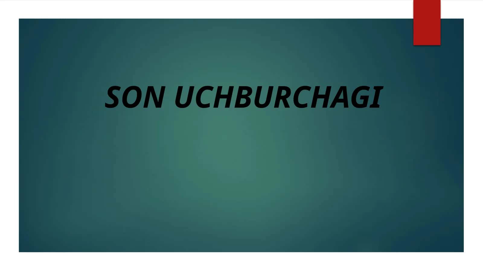 SON UCHBURCHAGI 1