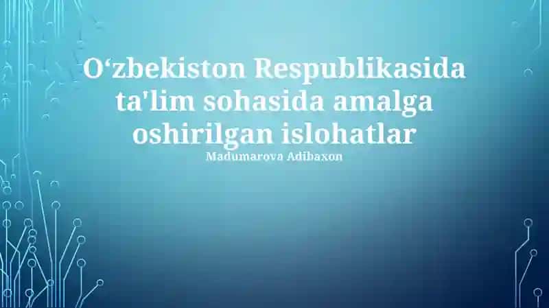Oliy ta'limni modernizatsiya qilish