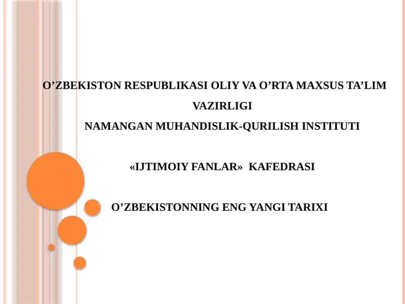 MUSTAQILLIK YILLARIDA O’ZBEKISTONNIINGMA'NAVIY VA MADANIYTARAQQIYOTi 1