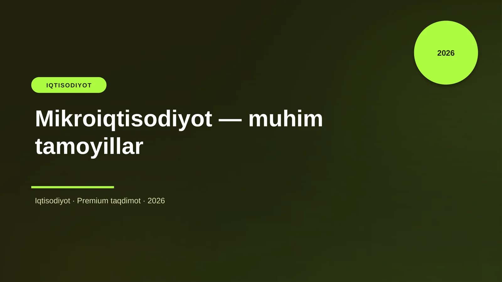 Mikroiqtisodiyot — muhim tamoyillar 1
