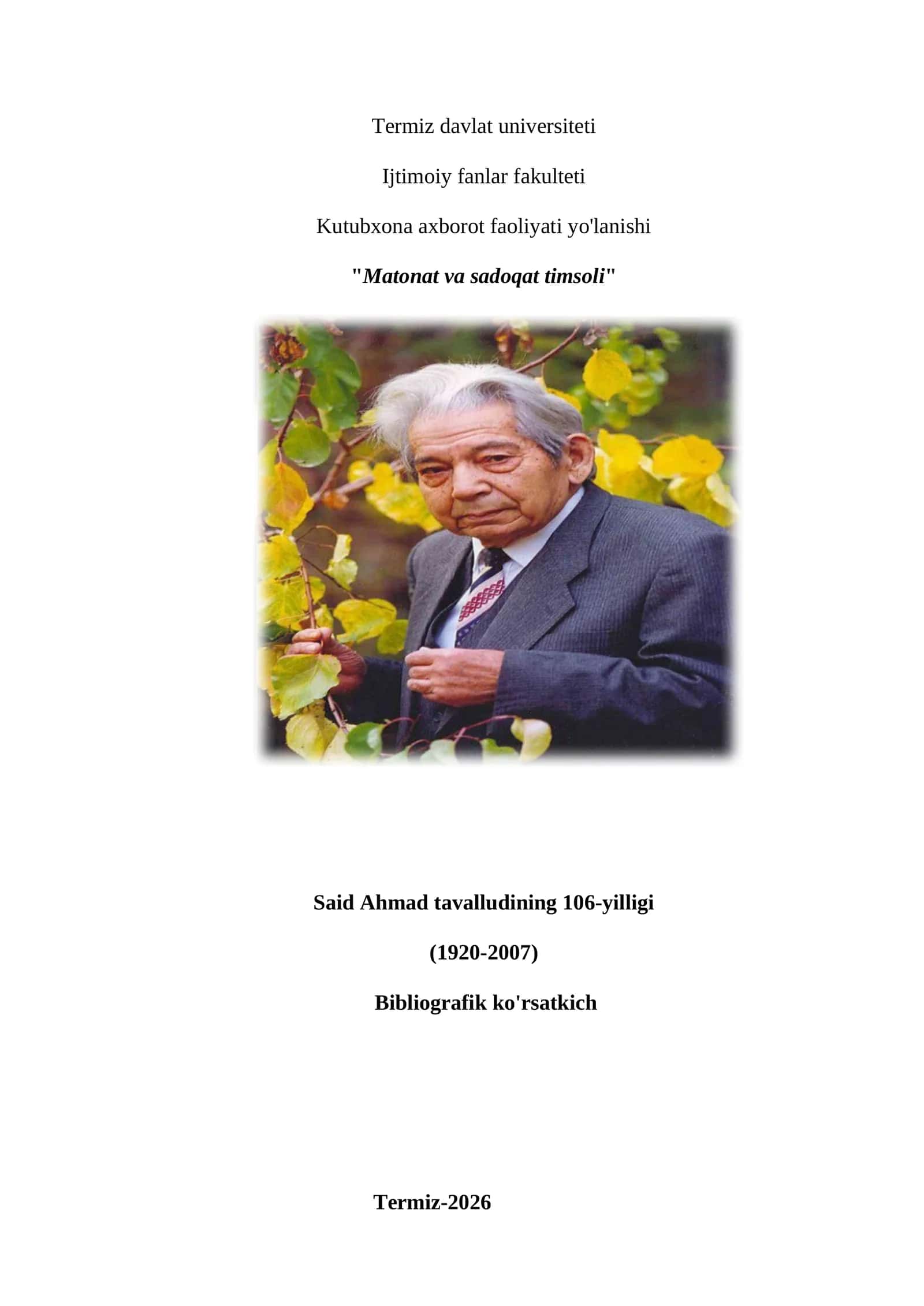 "Matonat va sadoqat timsoli" 1
