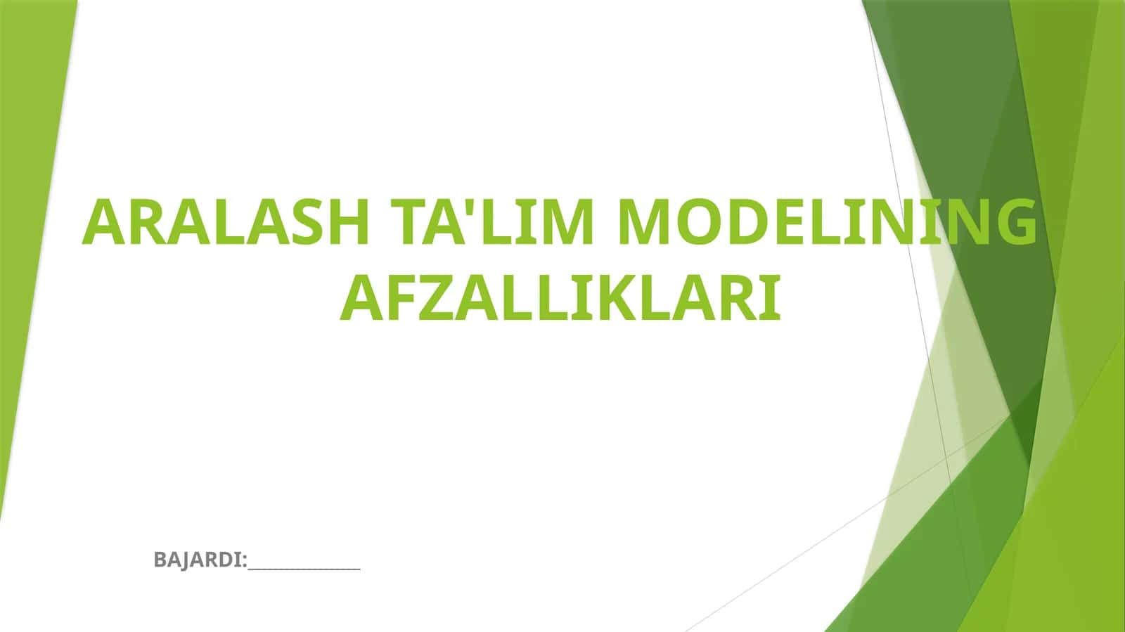 ARALASH TA'LIM MODELINING AFZALLIKLARI 1
