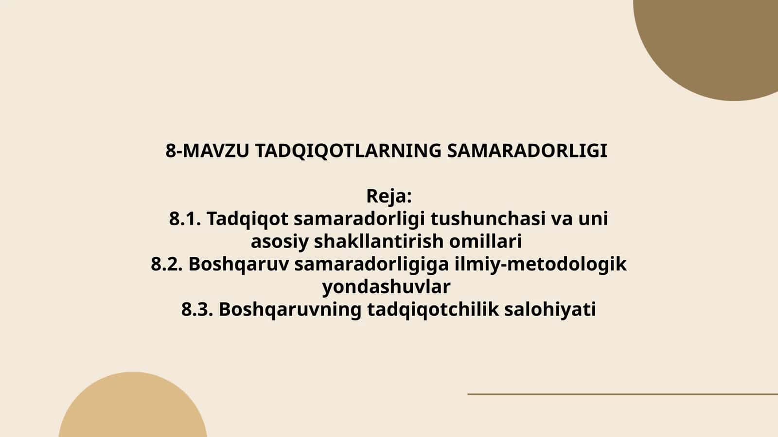 Tadqiqotlarning Samaradorligi 1