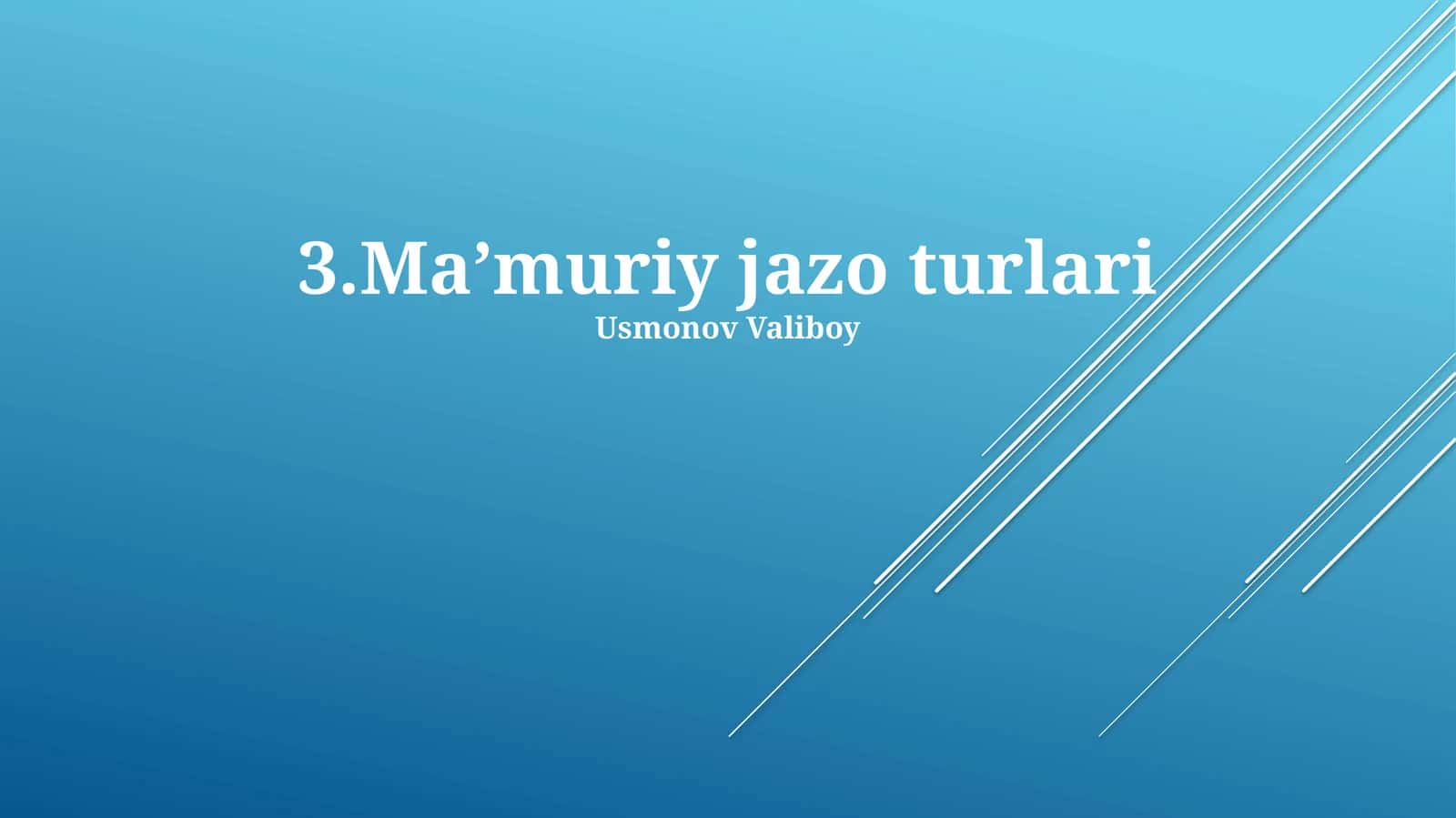 Ma’muriy jazo turlari 1