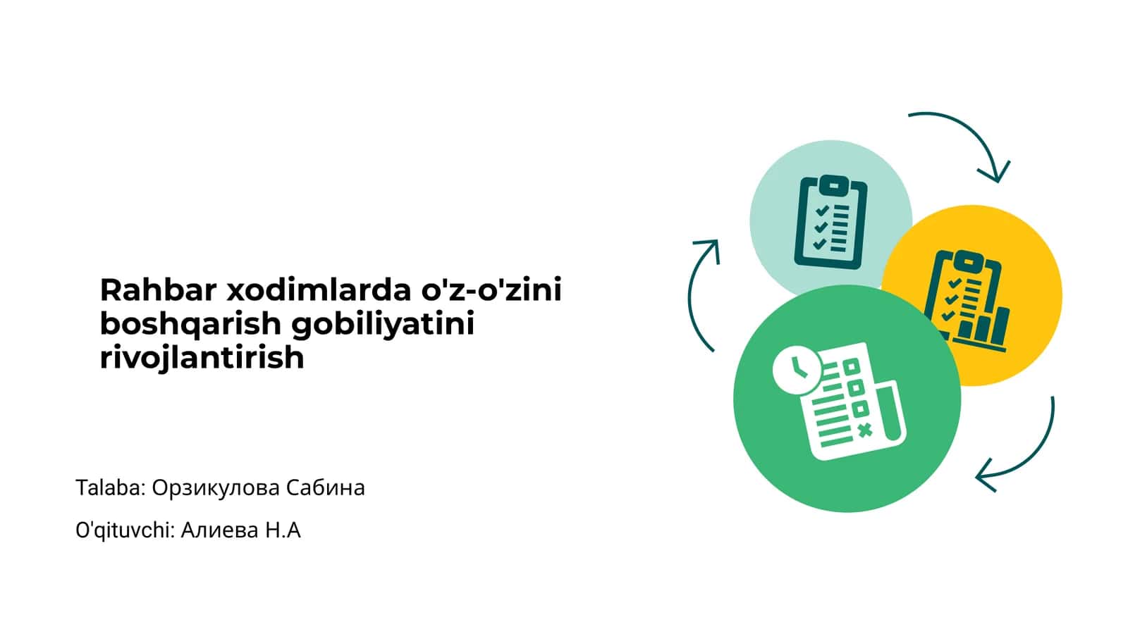 Rahbar xodimlarda o'z-o'zini boshqarish gobiliyatini rivojlantirish 1