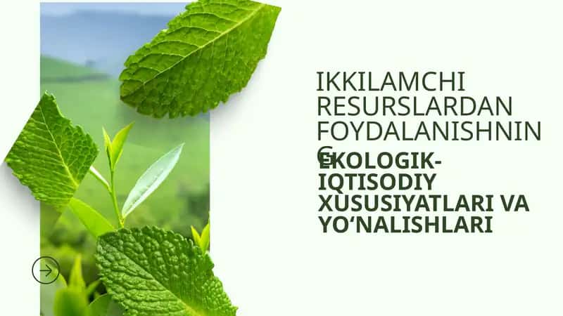 EKOLOGIK-IQTISODIY XUSUSIYATLARI VA YO‘NALISHLARI 1
