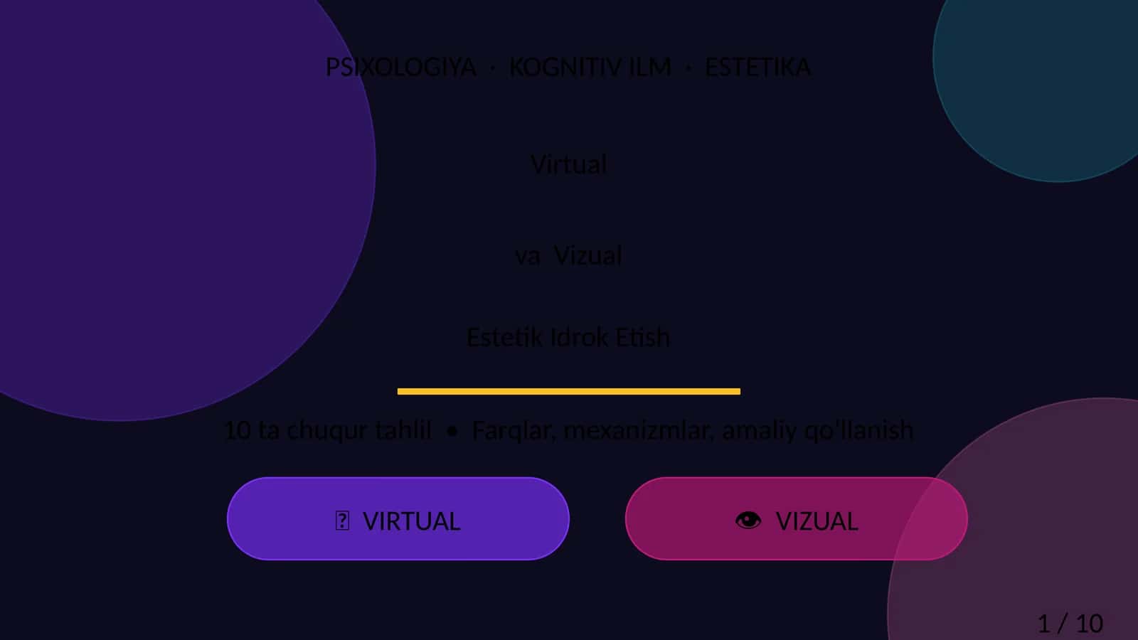 Virtual va Vizual Estetik Idrok Etish 1