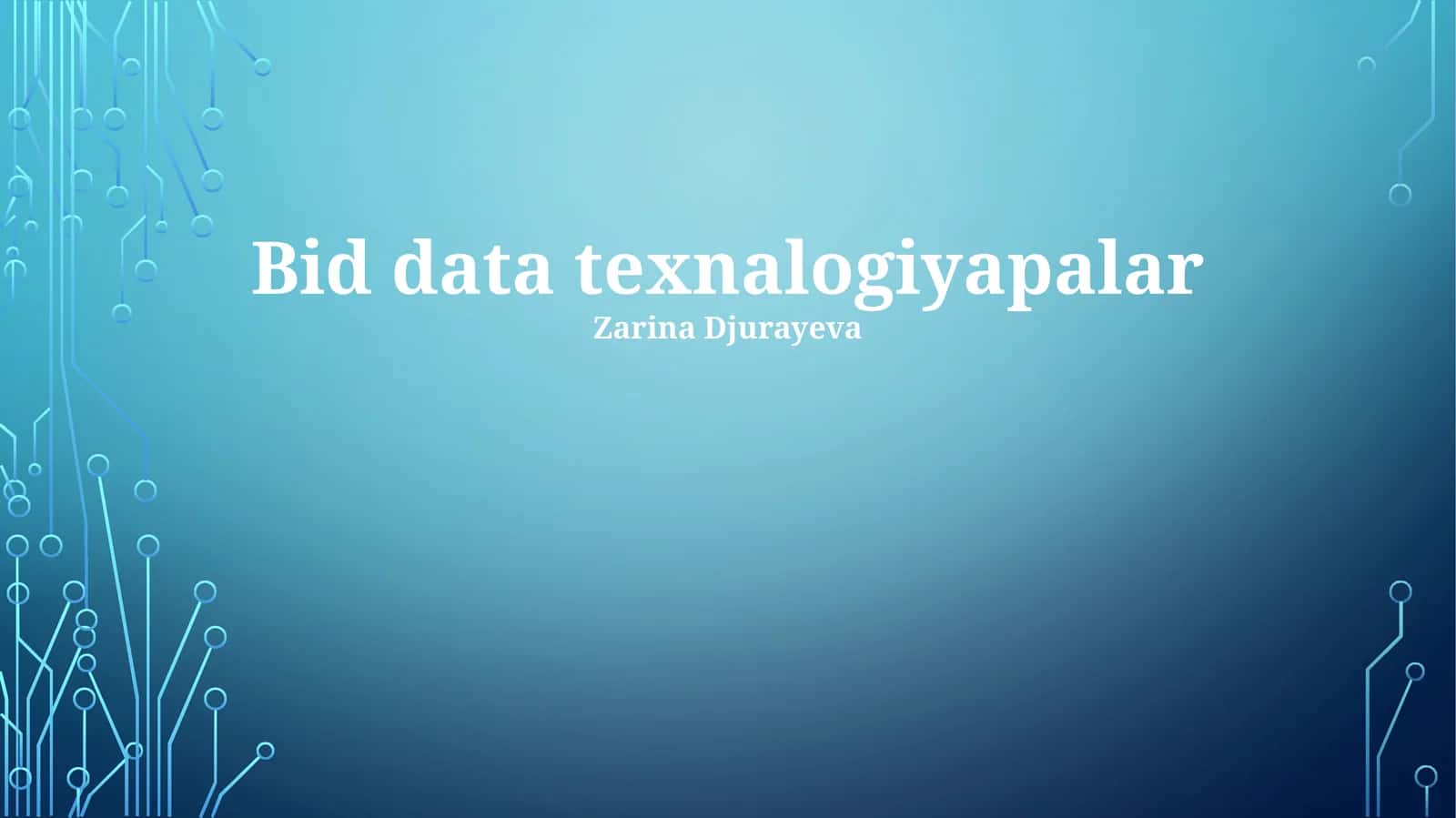 Katta ma'lumotlar texnologiyalari 1