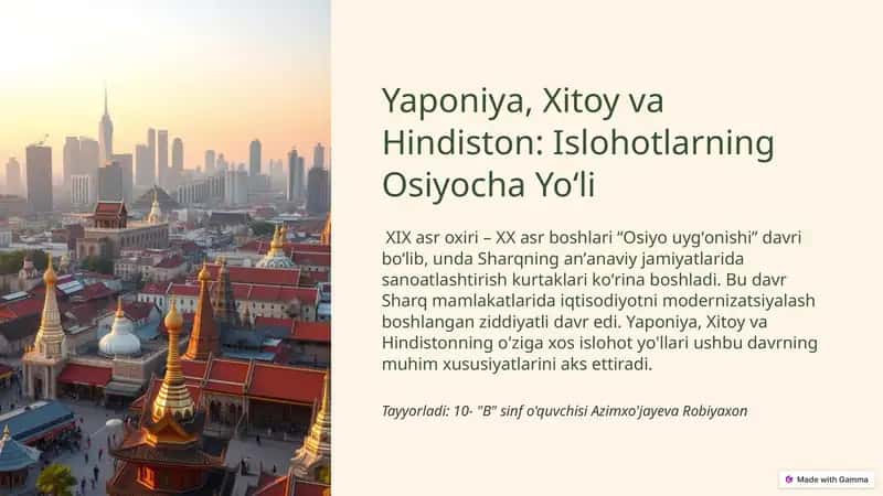 Yaponiya, Xitoy va Hindiston: Islohotlarning Osiyocha Yoʻli 1