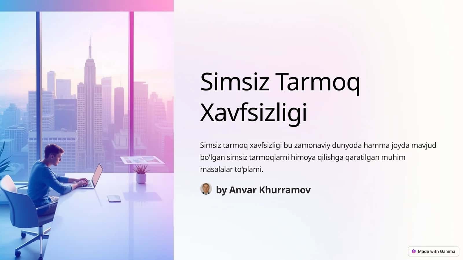 Simsiz Tarmoq Xavfsizligi 1