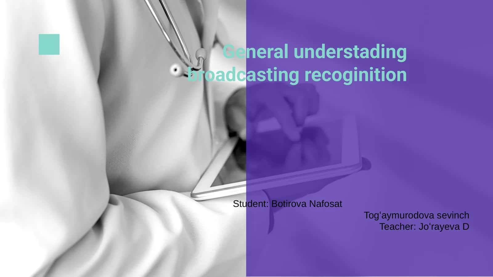 Broadcasting Recognition 1