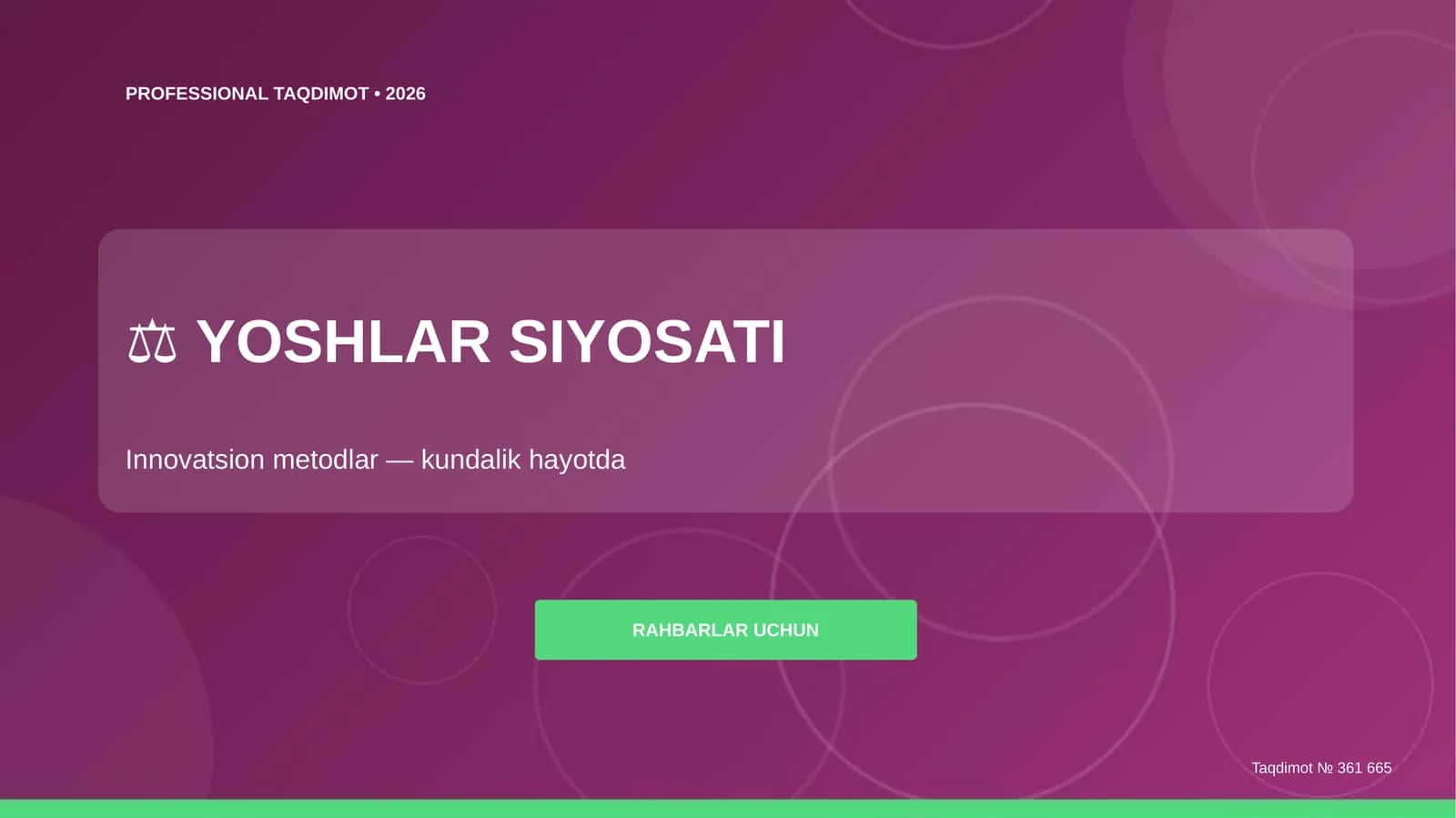YOSHLAR SIYOSATI 1