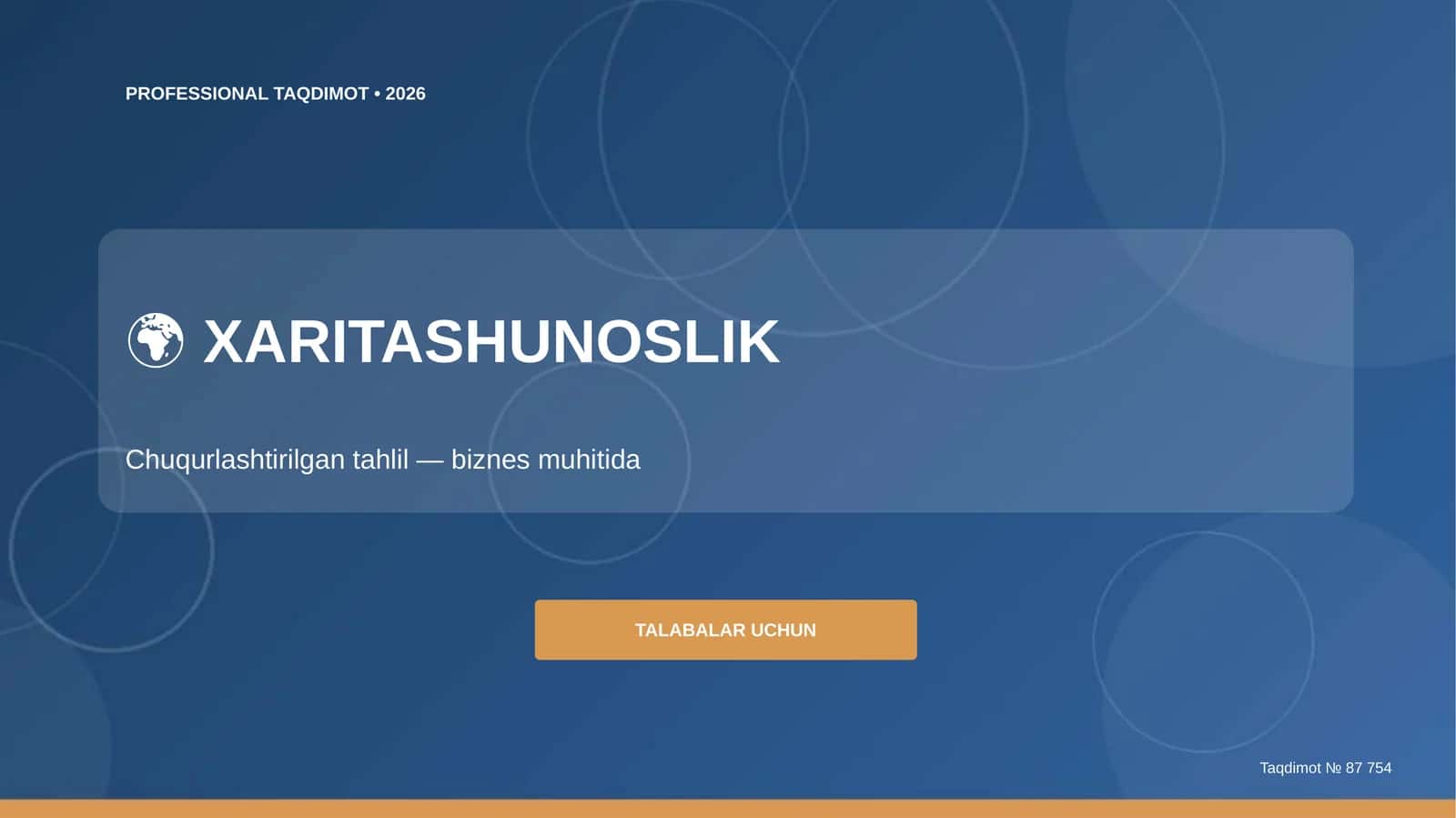 Xaritashunoslik: chuqurlashtirilgan tahlil (biznes muhitida) [talabalar uchun] 1