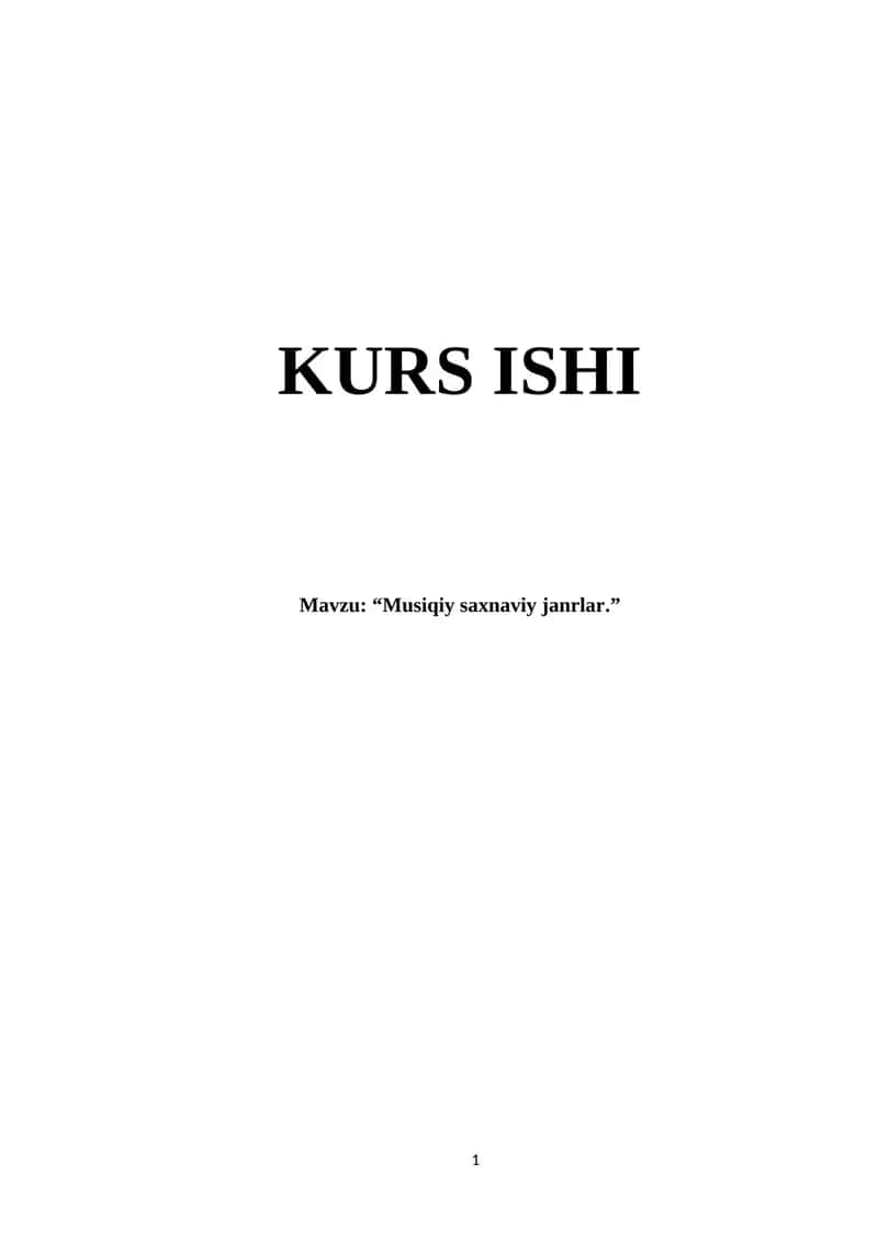“Musiqiy saxnaviy janrlar.” 1