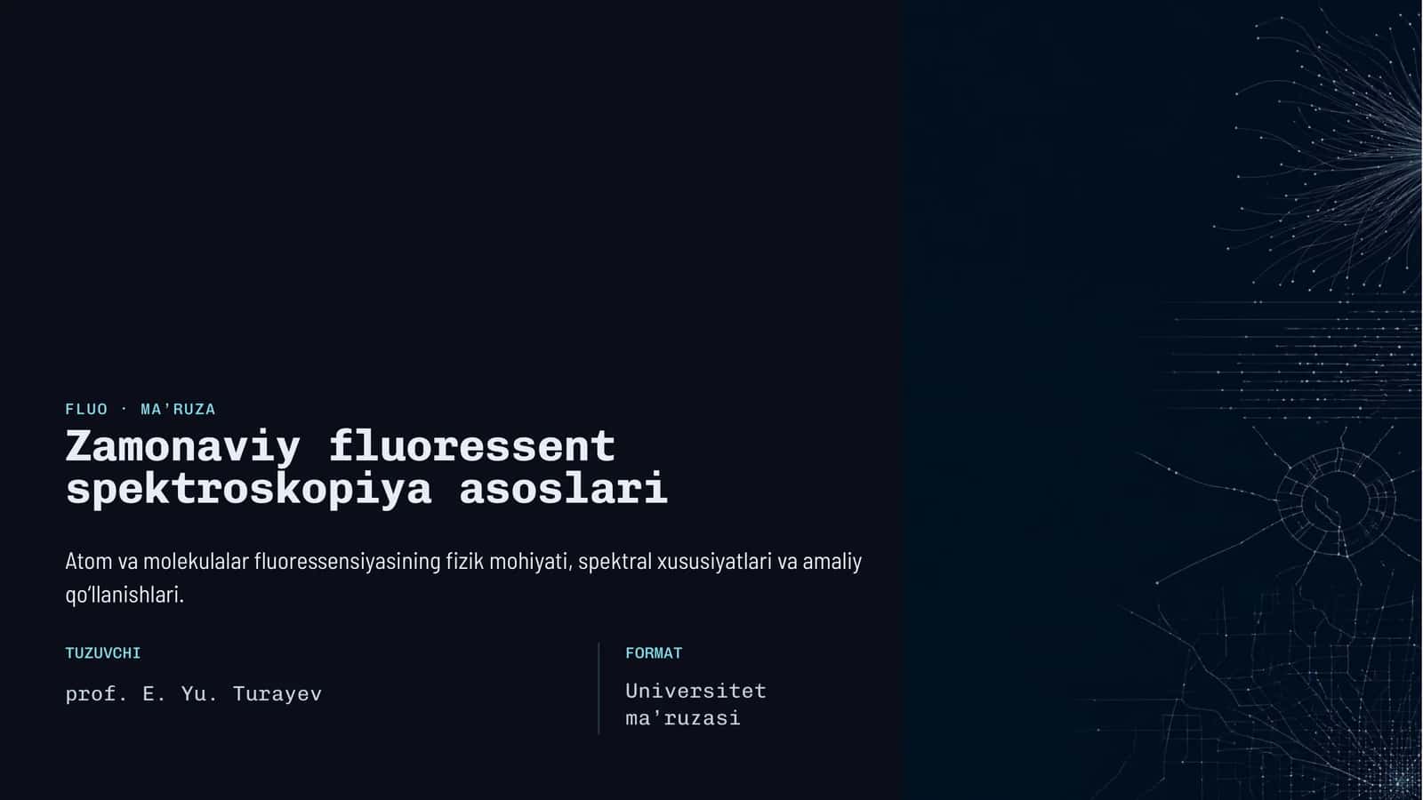 FLUO · MA’RUZA 1