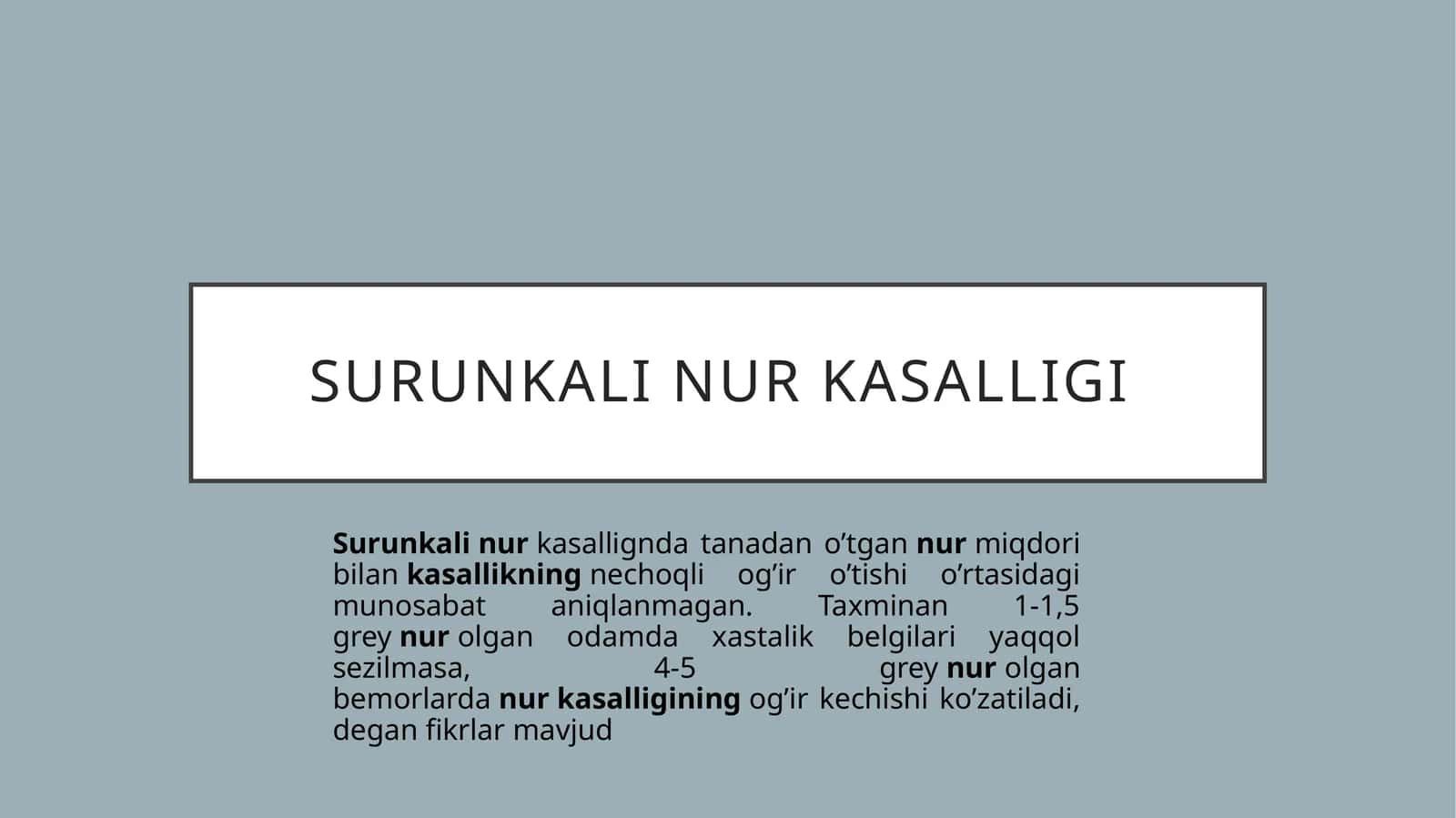 Surunkali nur kasalligi 1