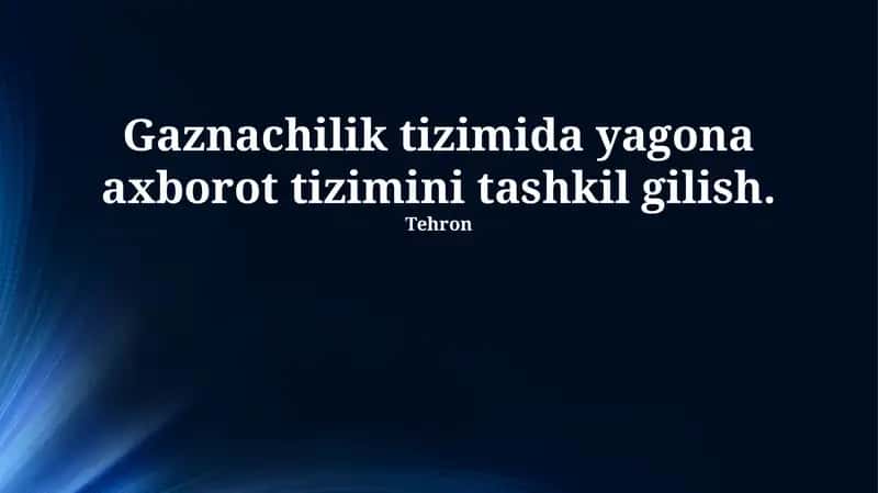Gaznachilik tizimida yagona axborot tizimini tashkil gilish 1