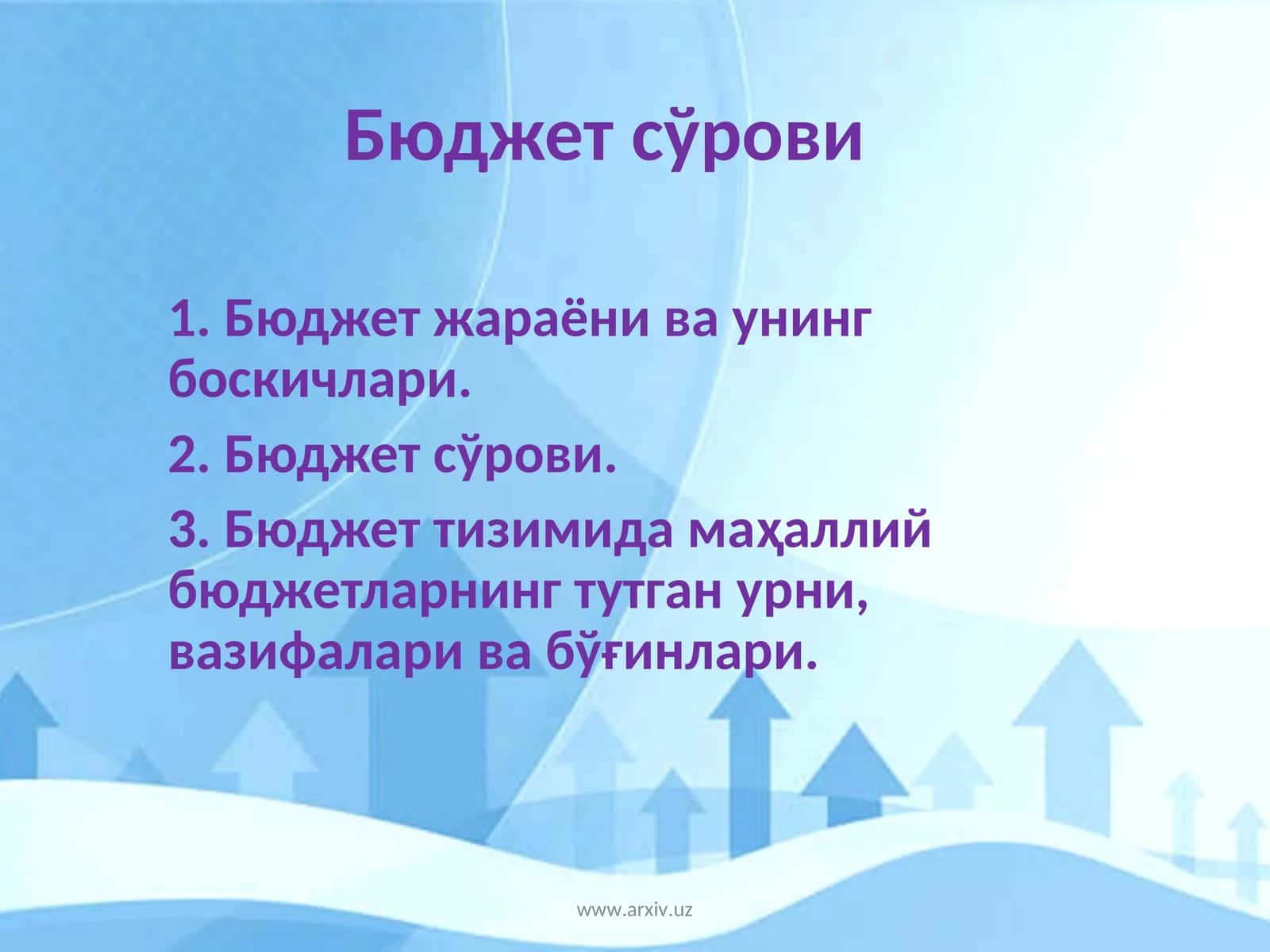 Бюджет сўрови 1