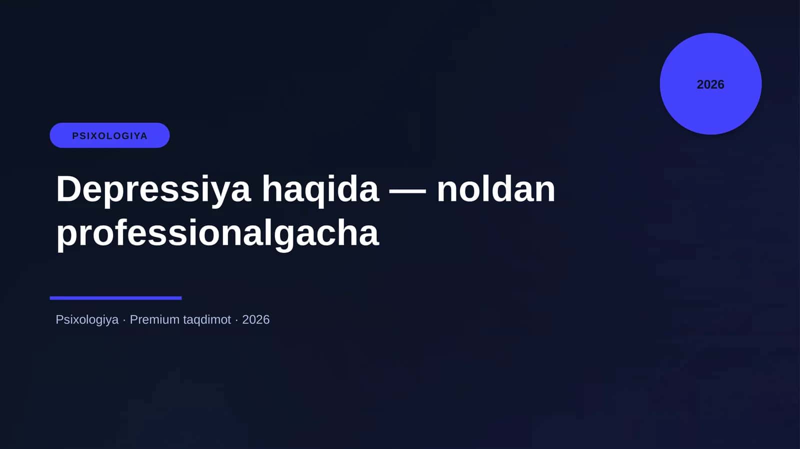 Depressiya haqida — noldan professionalgacha 1