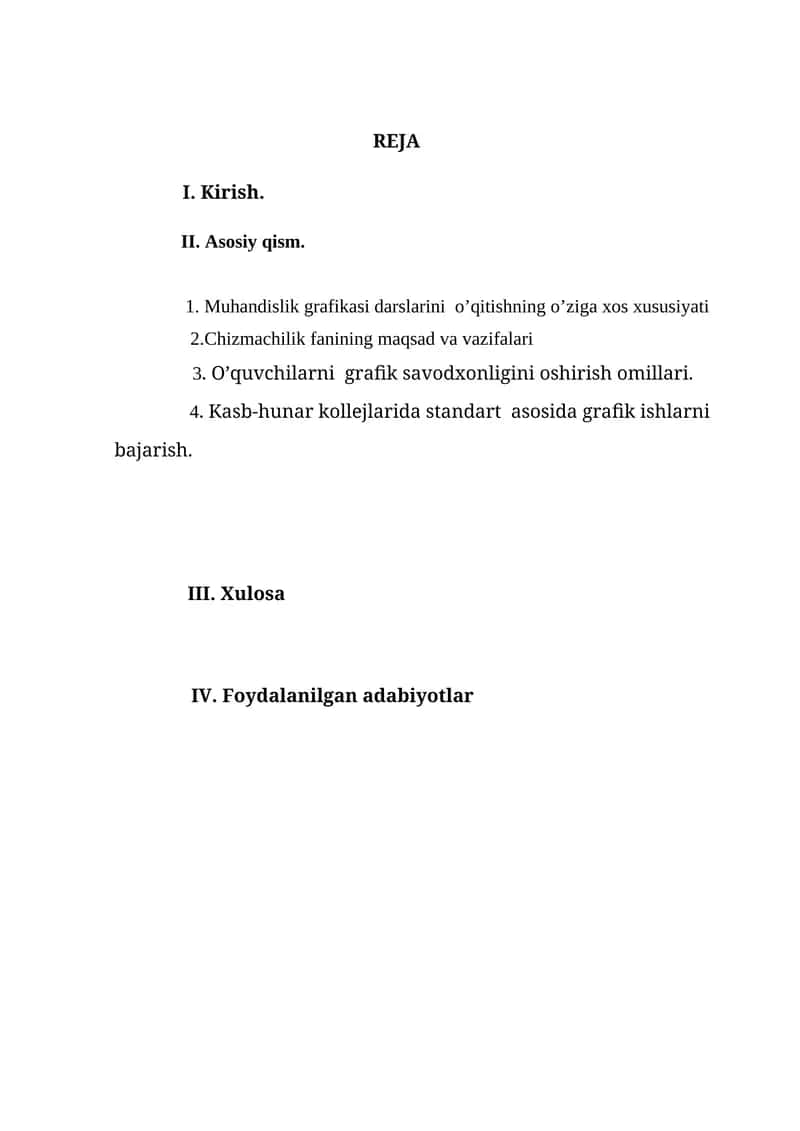 Chizmachilik fanining maqsad va vazifalari 1