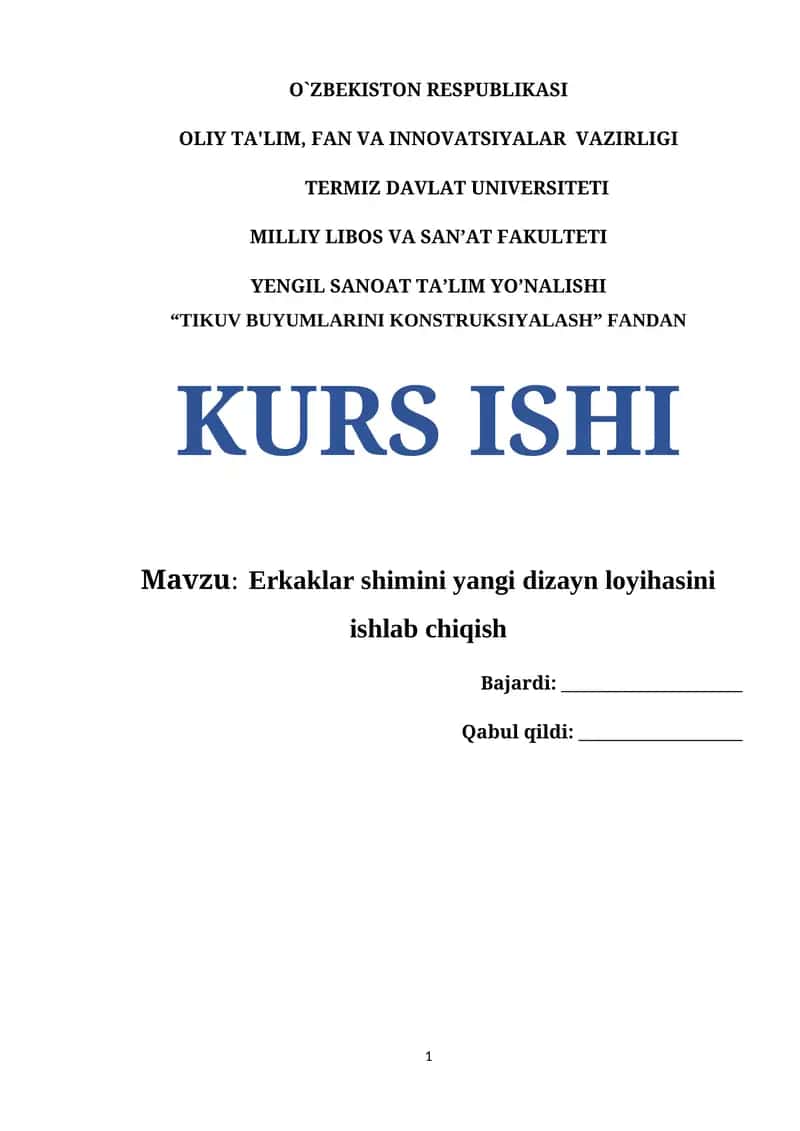 Erkaklar shimini yangi dizayn loyihasini ishlab chiqish 1