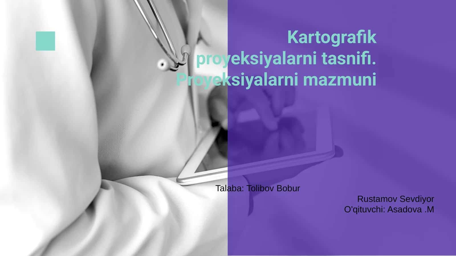 Kartografik proyeksiyalarni tasnifi 1