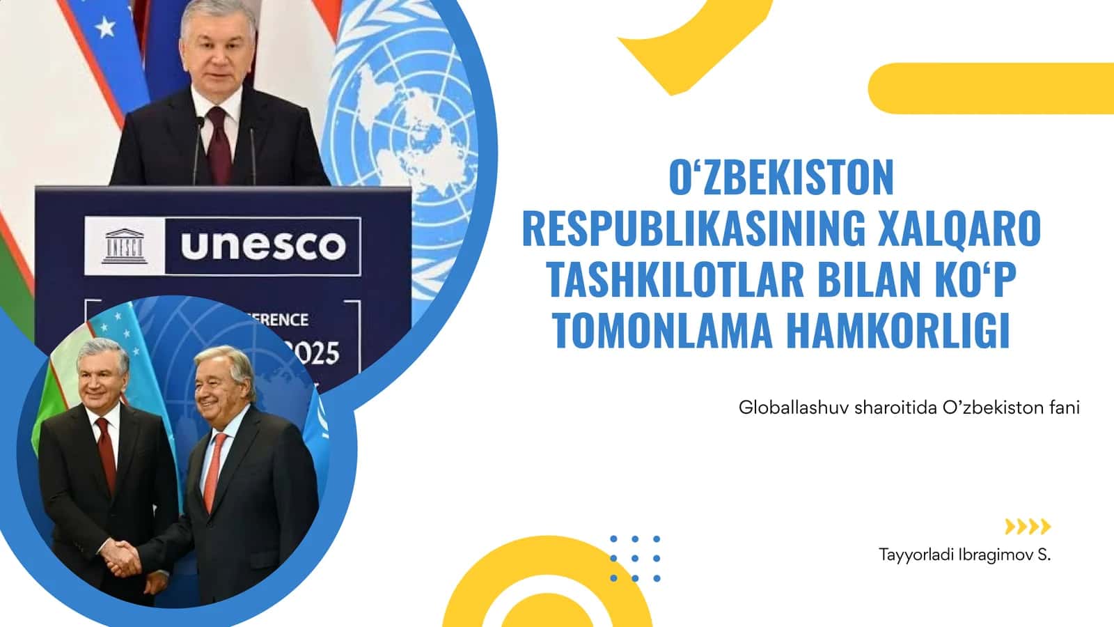 O‘zbekiston Respublikasining xalqaro tashkilotlar bilan ko‘p tomonlama hamkorligi 1