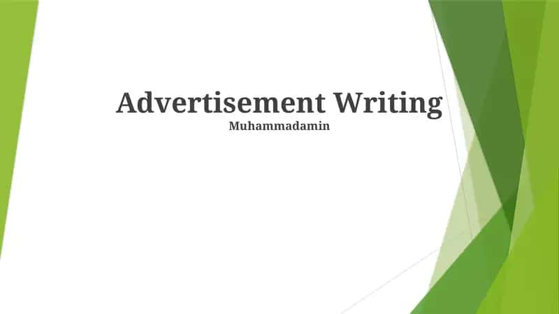 Advertisement Writing 1