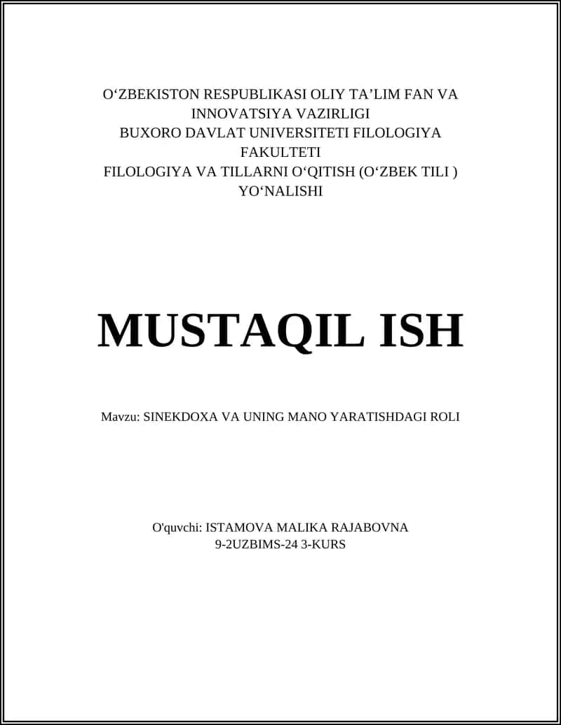 Sinekdoxa va uning mano yaratishdagi roli 1