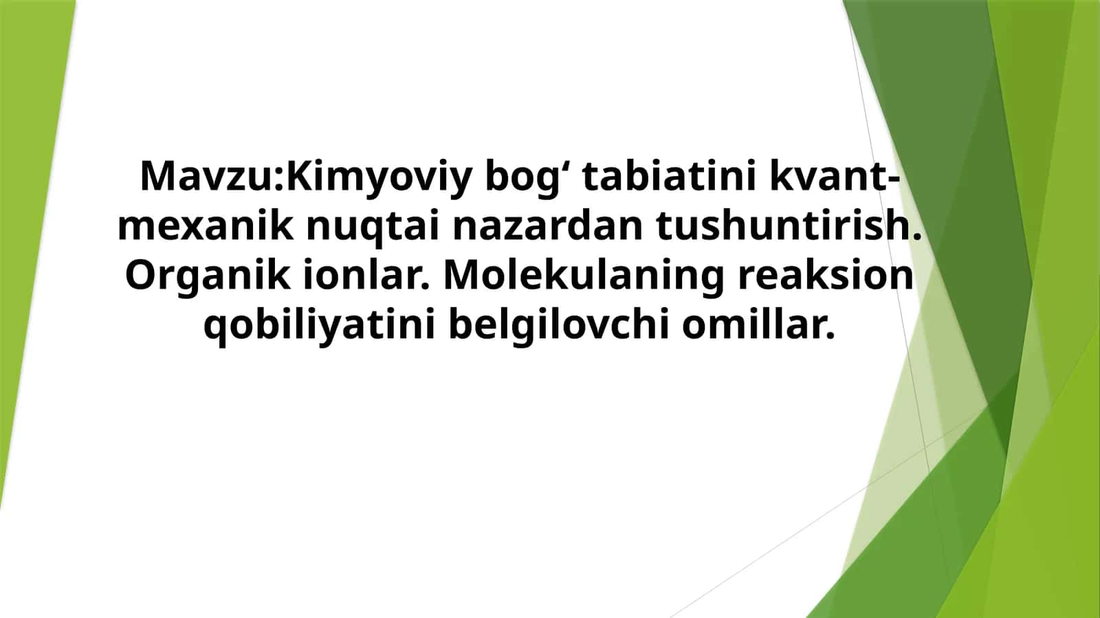 Kimyoviy bog' tabiatini kvant-mexanik nuqtai nazardan tushuntirish 1