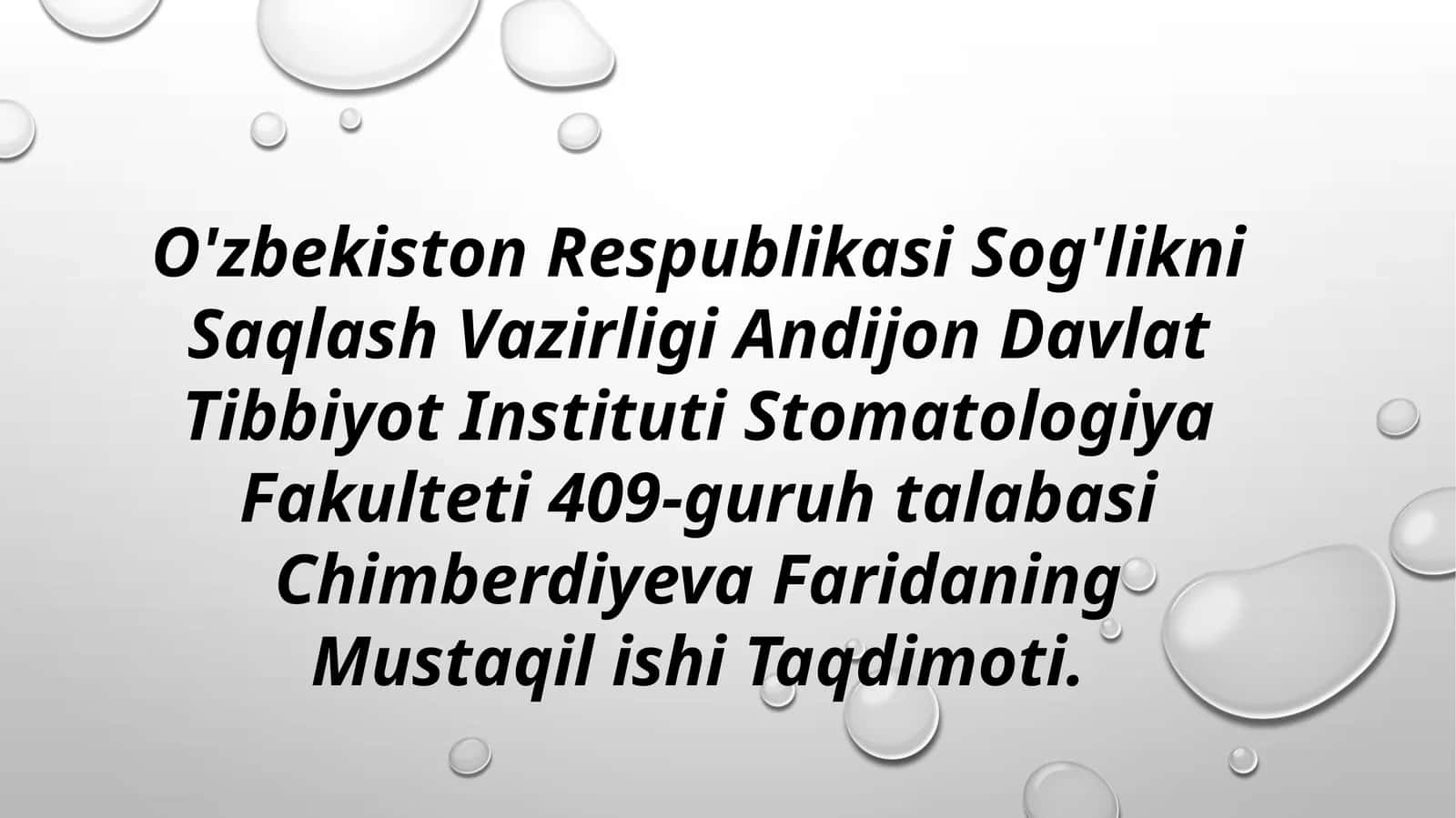 Tish qatorlari qisman nuqsonlari tasnifi. 1