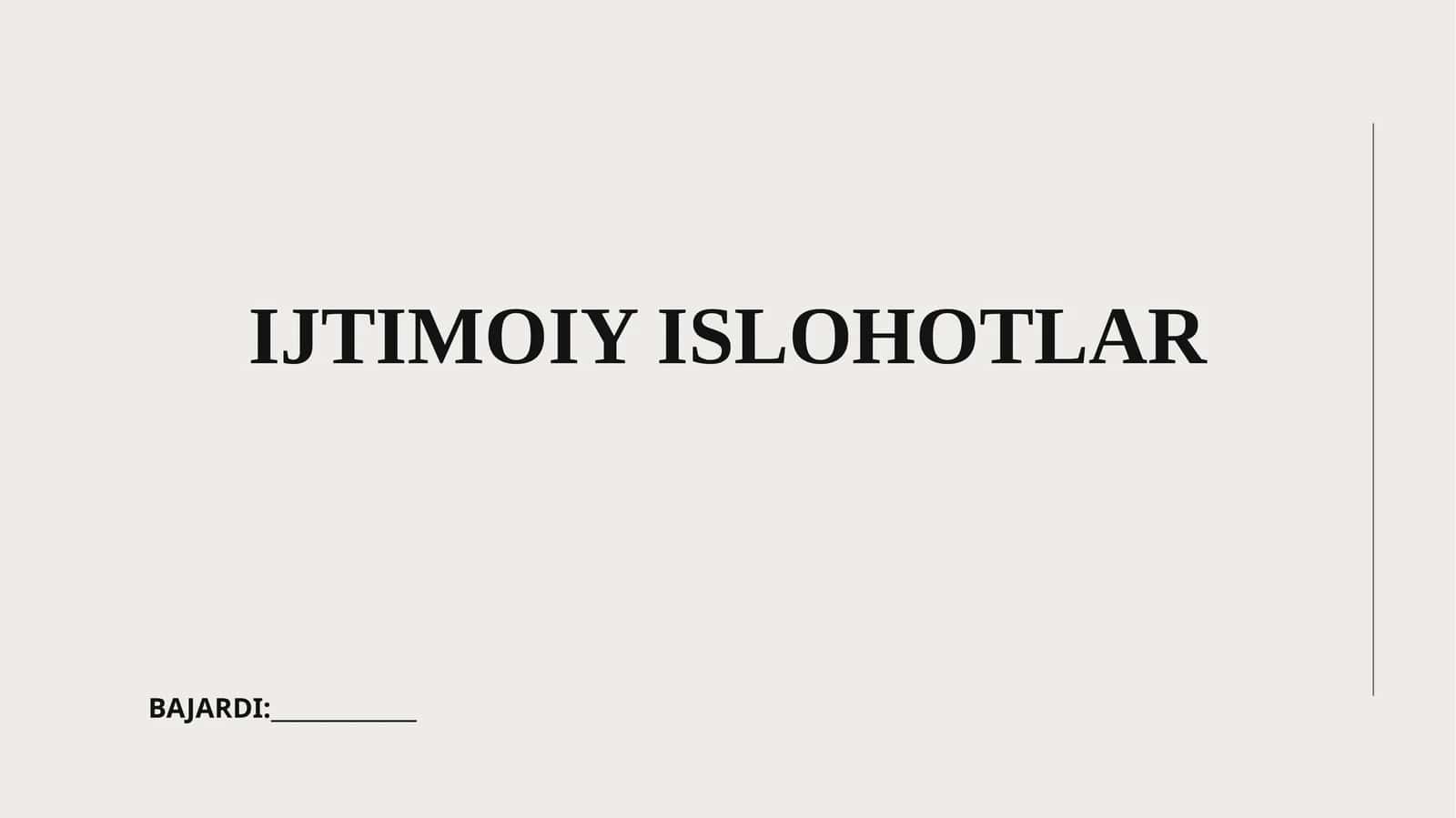 IJTISODIY ISLOHOTLAR 1
