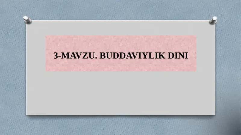 Buddaviylik Dini 1