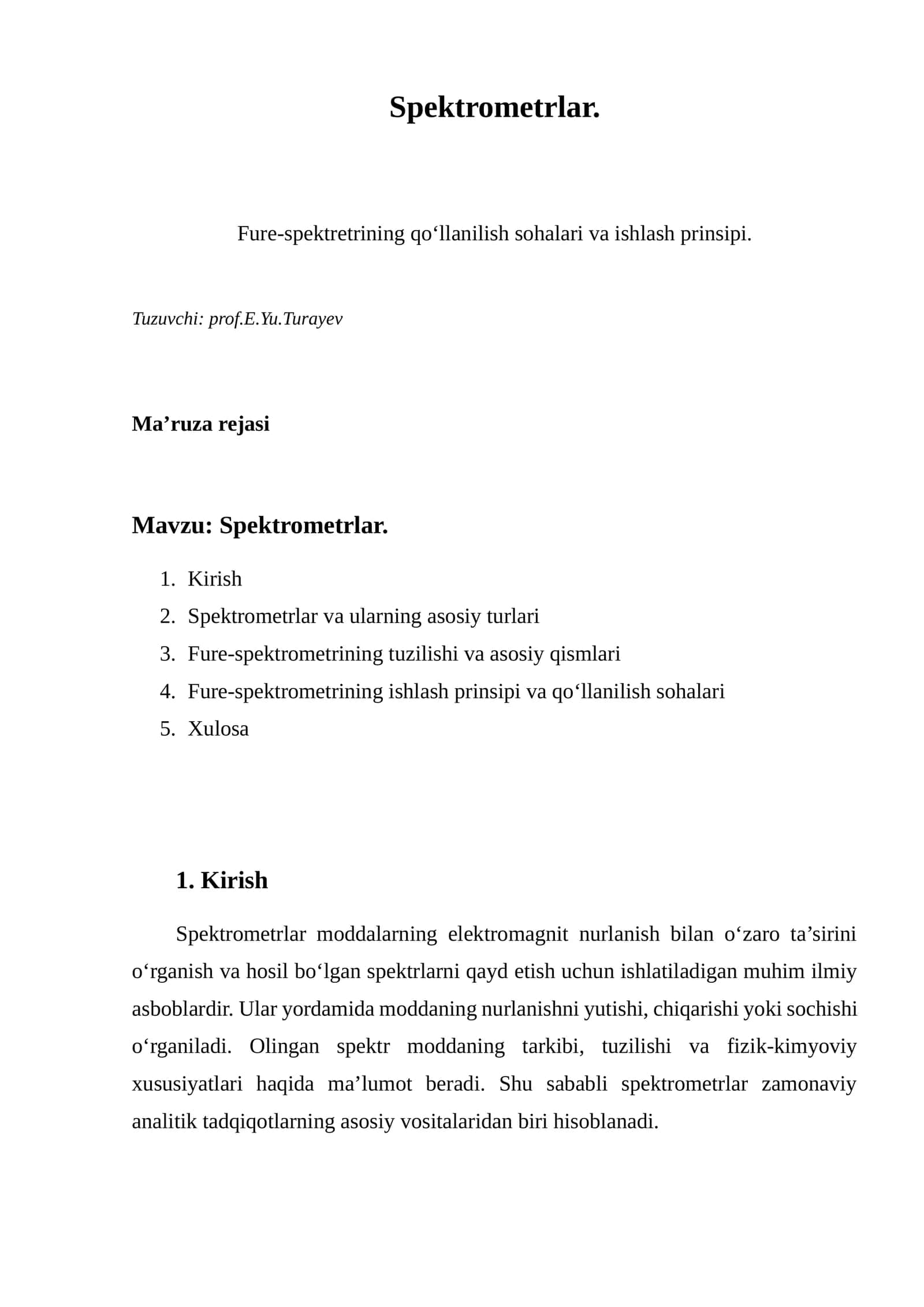 Spektrometrlar 1
