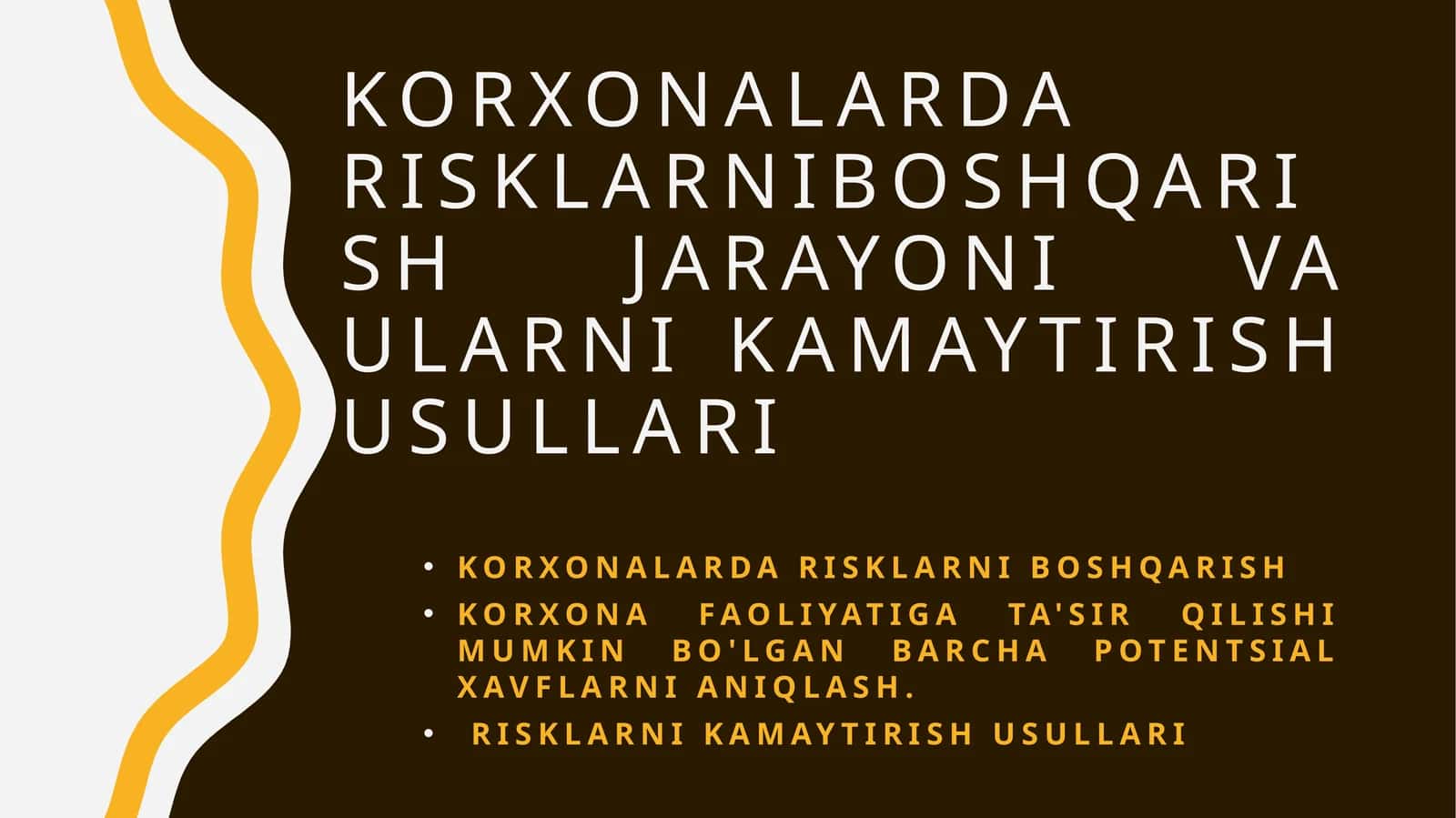Korxonalarda Risklarni Boshqarish 1