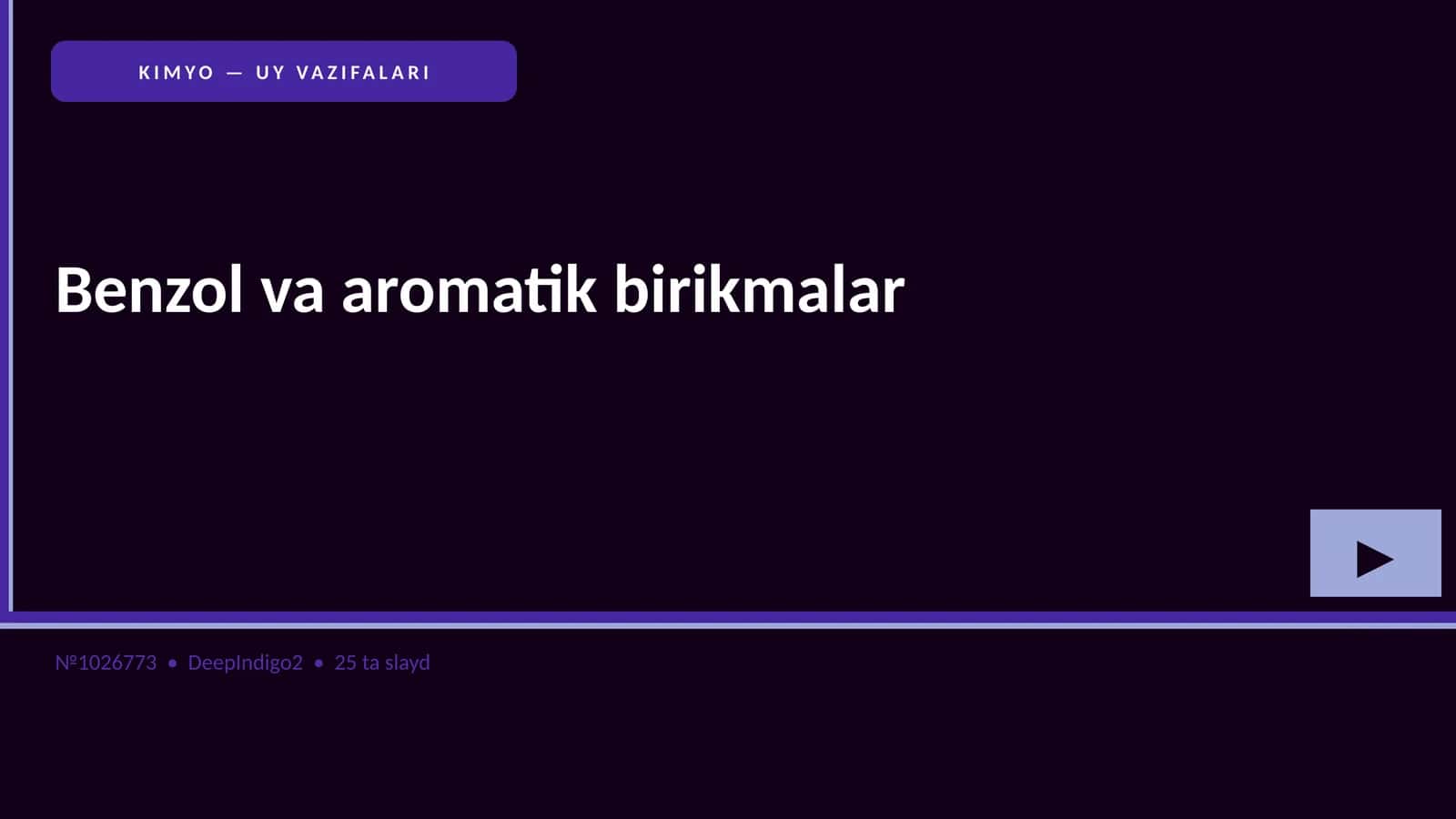 KIMYO — UY VAZIFALARI 1