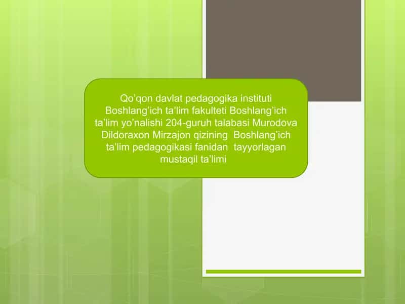 Jahon pedagogika fanining rivojlanish tarixi bayoni 1