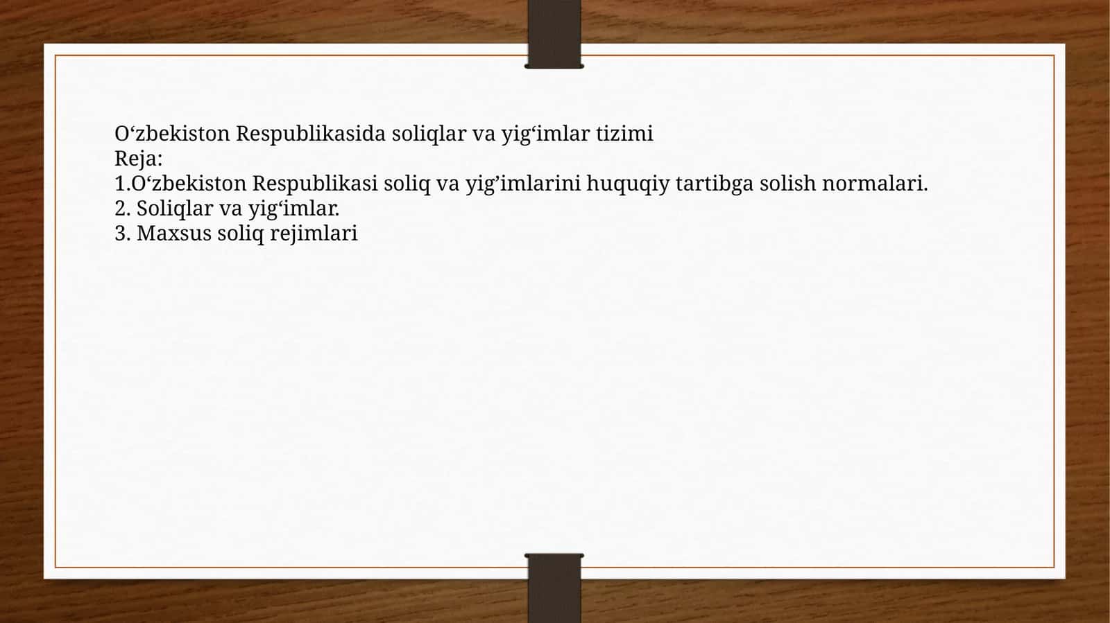 Soliq va yig‘imlar tizimi 1