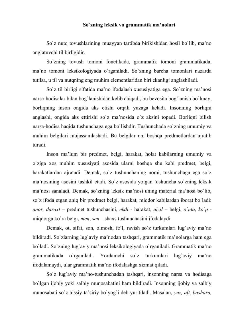 So`zning leksik va grammatik ma’nolari 1
