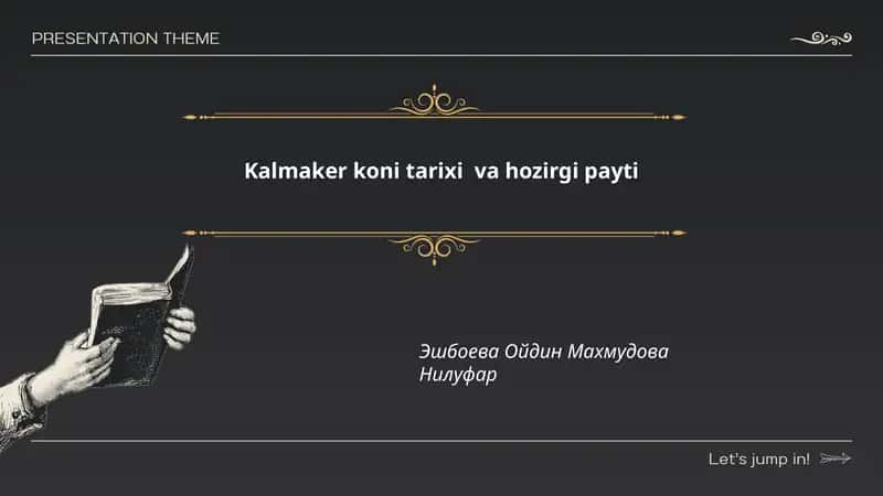 Kalmaker koni tarixi va hozirgi payti 1