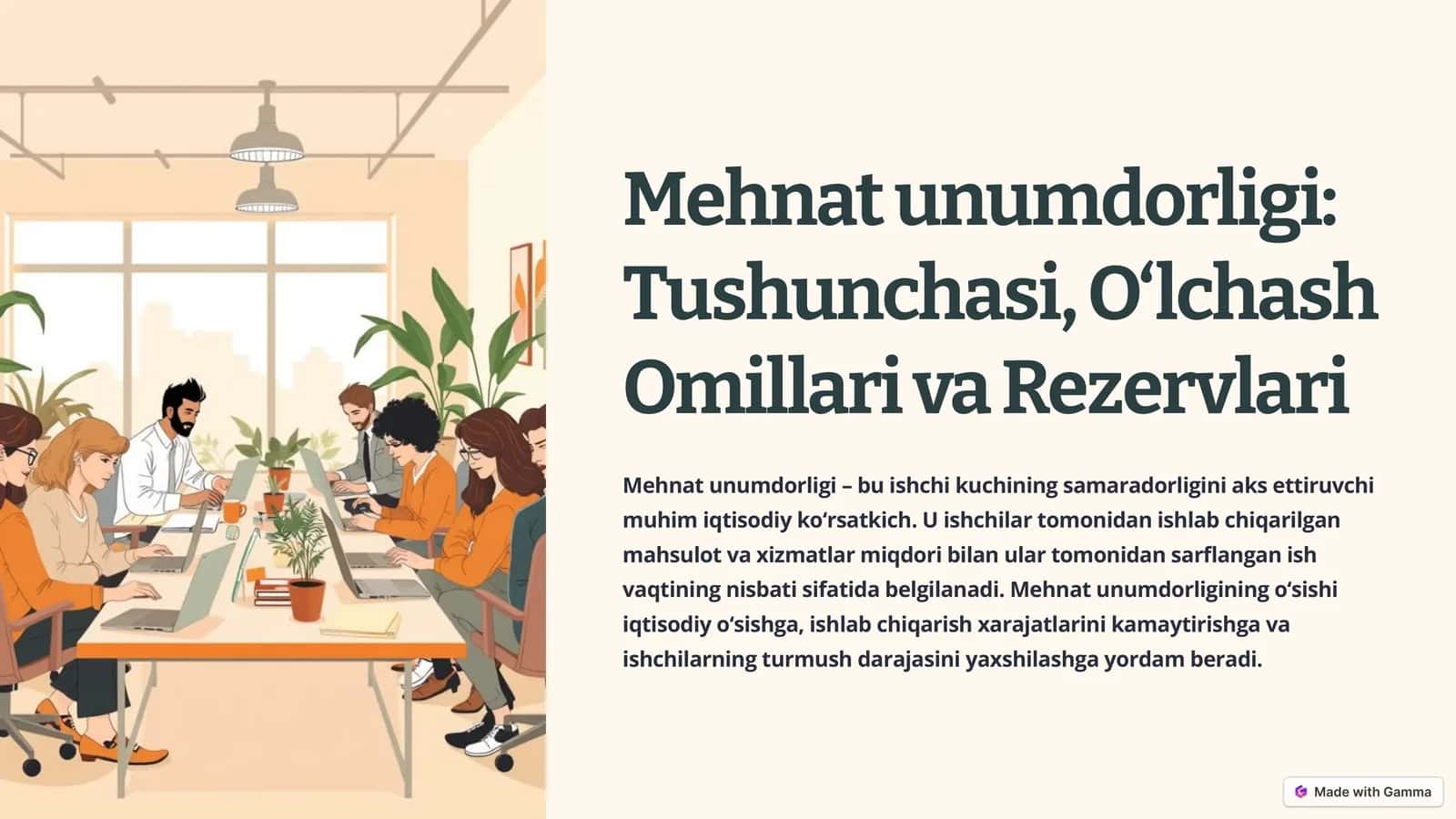 Mehnat unumdorligi: Tushunchasi, O‘lchash Omillari va Rezervlari 1
