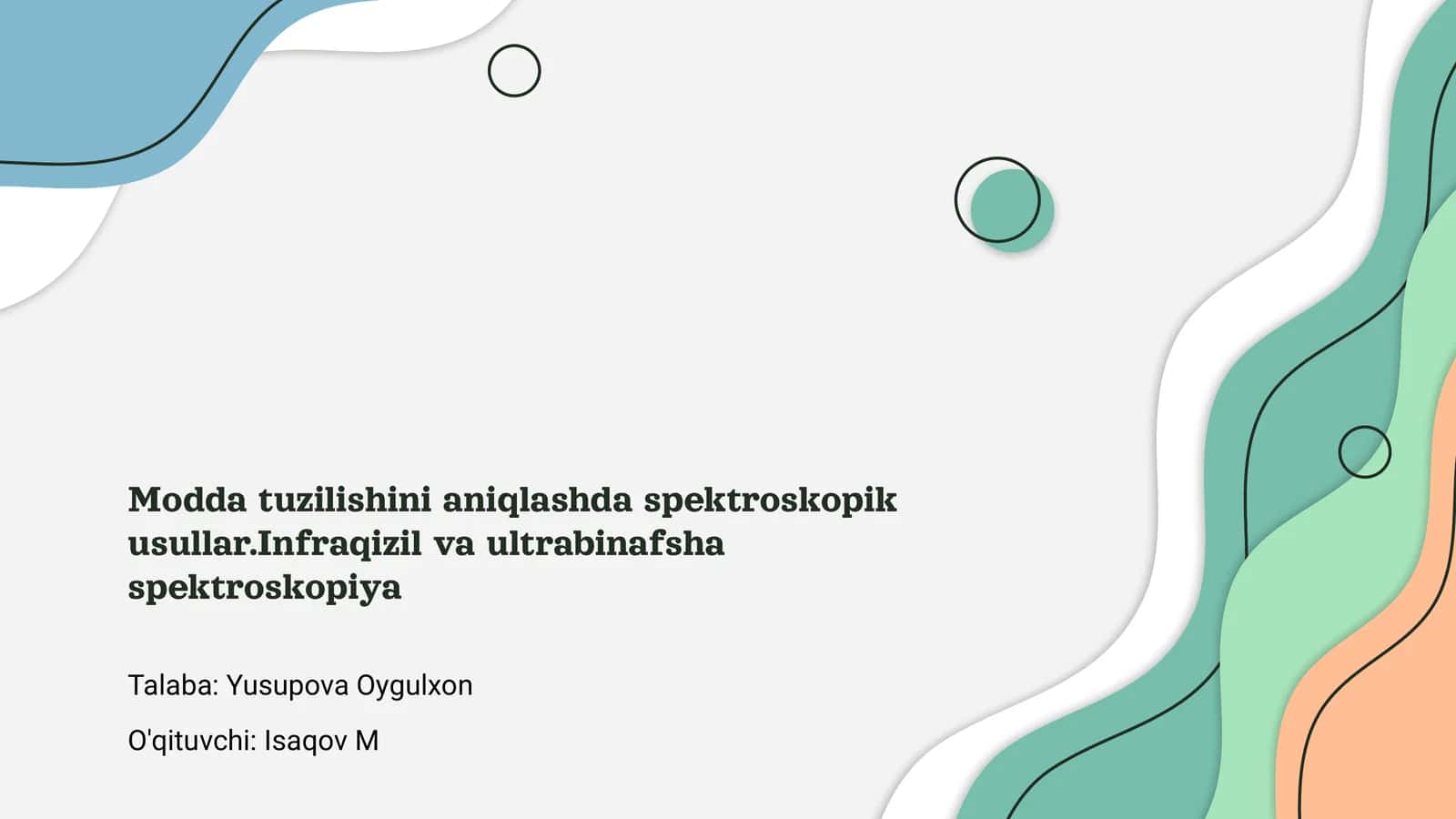 Infraqizil va ultrabinafsha spektroskopiyasi 1