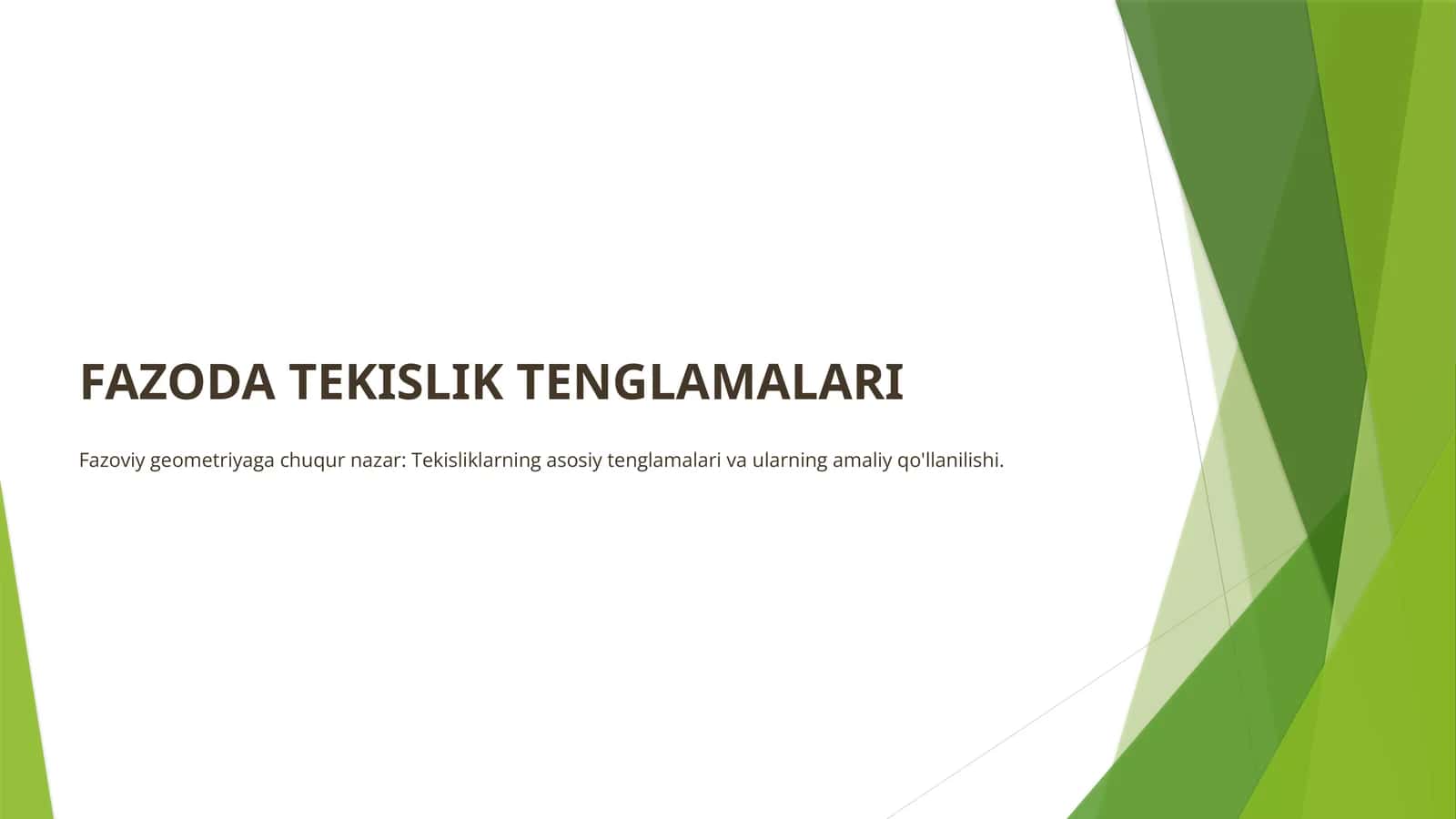 Fazoviy Geometriyaga Tenglamalar 1