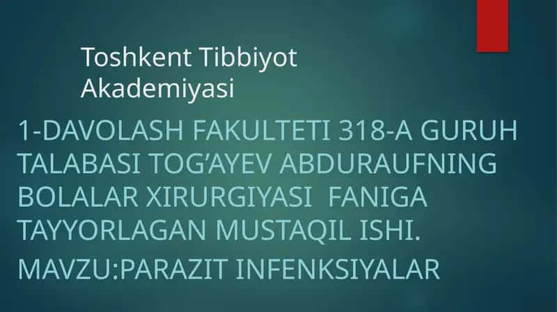 Parazitar infeksiyalar 1