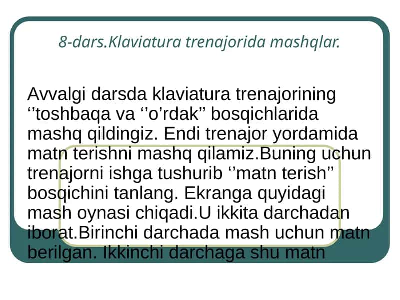 Klaviatura Trenajori 1